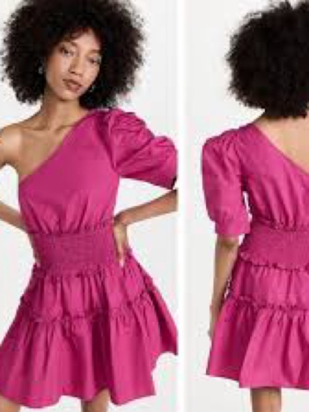 En Saison Celia Dress One Shoulder Size Small Pink Mini Length Party Cocktail